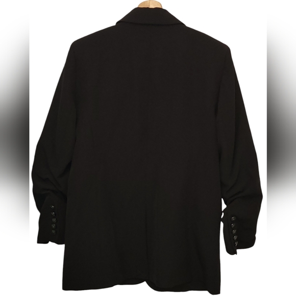 Rachel Zoe Women's Open Blazer Double Breasted,Black,Ruched Sleeves Size Medium - Picture 3 of 8